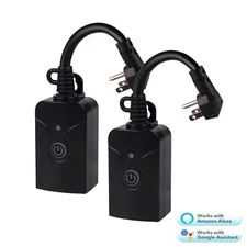 HBN 2 Pack Outdoor Smart Plug Wi-Fi Outlet Works with Alexa & Google Assistant