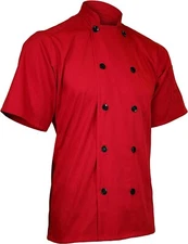 Men Short Sleeve Chef Coat Jacket Restaurant Kitchen Workwear Cooking Uniform