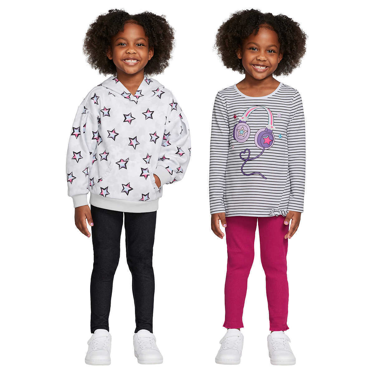 Kids Headquarters Kids' Toddlers' 4-piece Set, Gray/Black/Pink 2T Kids Headquarters Kids' Toddlers' 4-piece Set, Gray/Black/Pink 2T
