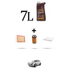 HOFFCAR Kit tagliando 3 FILTRI e 7L OLIO per Porsche Cayenne I (955) 3.2 V6 184k
