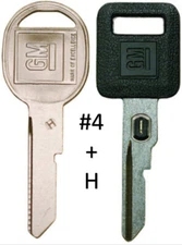 GM OEM Single Sided VATS Ignition Key #4 + Doors/Trunk GM OEM "Coined" Logo Key