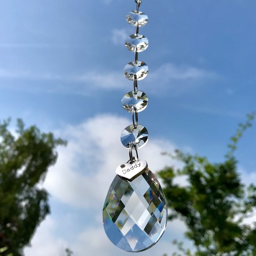 Neu Papa Glas Kristall hängender Sonnenfänger Mobile ~ Denkmal ~ Geschenkidee ~ Verlust - Bild 2 von 12