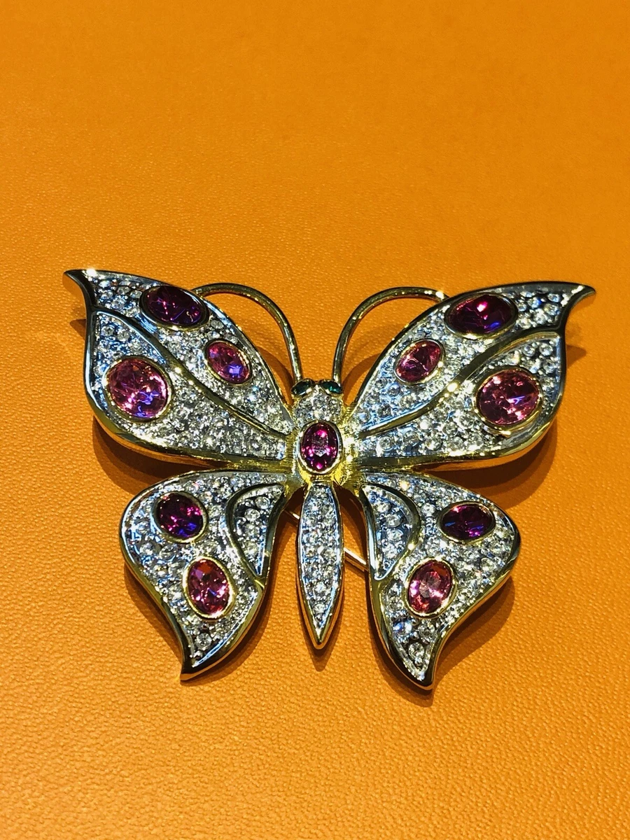 Crystal butterfly sales brooch