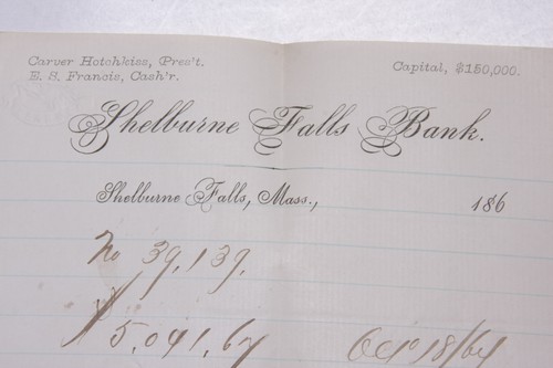 1860s Lamson Goodnow Shelburne Falls Bank Note Letterhead Ephemera L779J - Picture 2 of 5