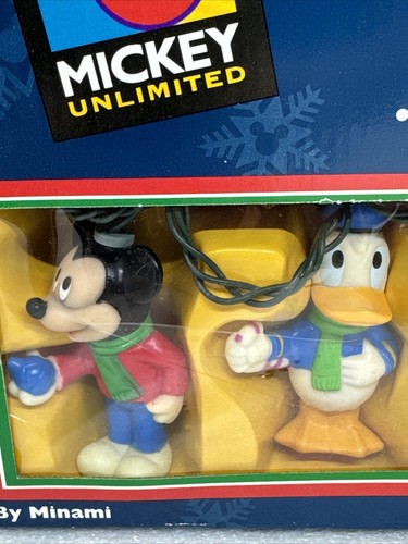 Vintage 10 Disney Mickey & Friends Weihnachtsbaumschneider Lichterkette Set  - Bild 2 von 8