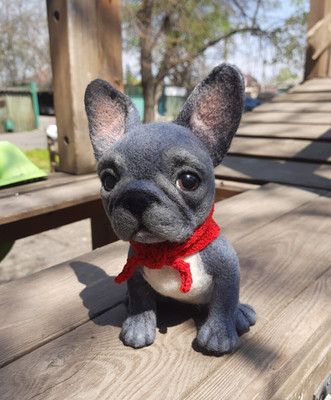 Frenchies Welpe entnommen von einem Foto eines echten Tieres - Stofftier Bull...