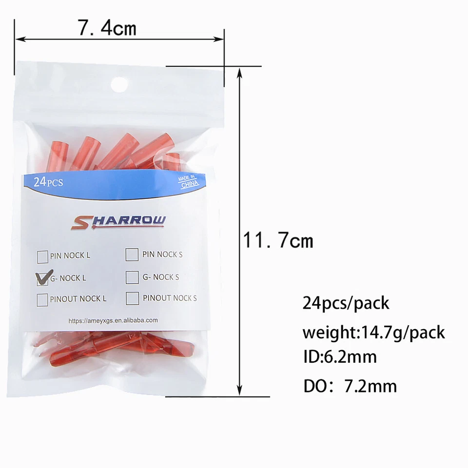 24X Archery Arrow Plastic Nocks Insert Tips ID6.2mm Arrow Shaft Tails Bow DIY - Image 3 of 4
