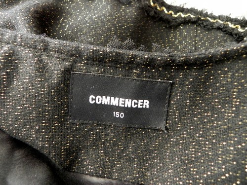 Commencer Jacket Wool Blend Full Zip Black/Gold Metallic Long Sleeve Size 150 - Picture 9 of 10