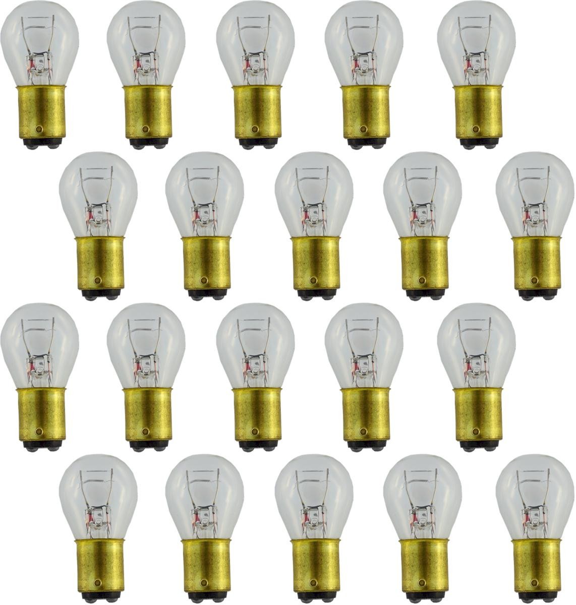 20 Pack! 1034 12V 32/4CP Clear DUAL ELEMENT Light Bulbs - Tail/Signal/Brake