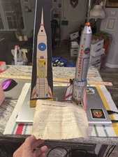 Vintage Holdraketa Tin Moon Rocket w/ Box & Instructions Hungary