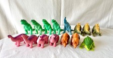 Vintage 1988 Playskool Dinosaur Figures Lot of 16 T-Rex Triceratops Brontosaurus