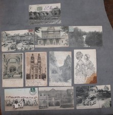 Lot 11 carte postale cpa début 1900 timbre "Mouchon" 10C et cachets intéressants