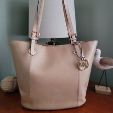 Michael Kors Large Tote Bag Beige Taupe Pebbl...