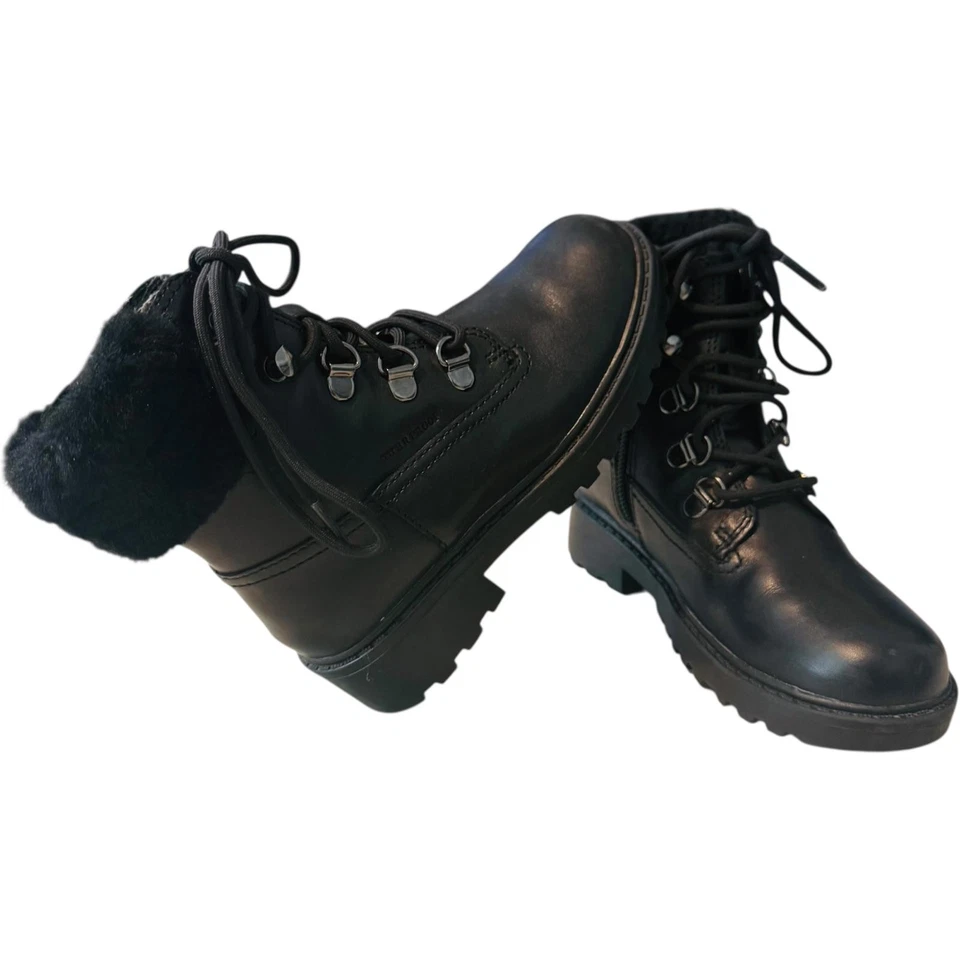 Botas Casey Geox Niñas Talla 28 (US 11 Niñas Pequeñas) Impermeables Negras Con Cordones Cremallera   Foto 2 de 4