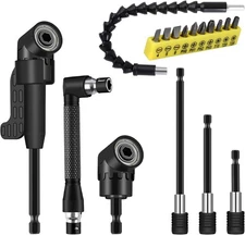 17 Pcs Flexible Drill Bit Extension, Include 2 Pcs Hex Shank 105° Right Angle...