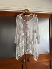 New Florence Collection -  white mesh/lace cover up - one size (approx 20-26)