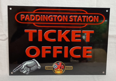 Blechschild Paddington Station Ticket Office Metallschild British Railways 29x20