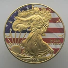 2016 U. S. FLAG Gold Gilded 24K - 1 oz. American Silver Eagle $1 Coin Colorized