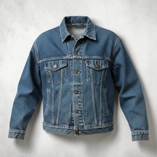 Vtg Levi's Trucker Style Blue Jean Jacket Denim Mens Large USA 70507 -4890