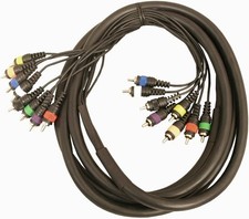 8 Way Cable Loom Phono RCA To Phono RCA With Colour Idents- 3m Lead Length