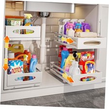 Under Sink Organizer, Pull Out Cabinet Organizers, Slide Sink Steel Shelf