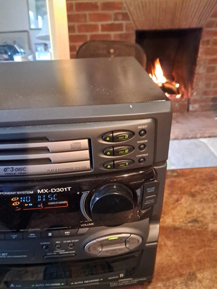 JVC MX-D301T 3 Disc CD Player Works Hi Fi System Twin Tape, Speakers In Box - Image 4 of 4