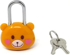 Honbay Cute Cartoon Animal Padlock Mini Brown Bear Padlock Lock with Key - for J