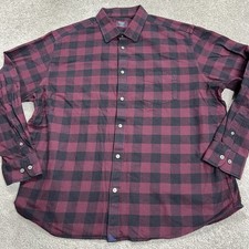 Camisa Untuckit Para Hombre Talla 2XL Relajada Cuadros Búfalo Granate Rojo Franela a Cuadros