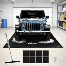 Heavy Duty 7'9"x18' Garage Floor Containment Mat & Squeegee Floor Protector