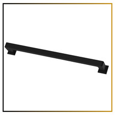 6 Pack 12-1/2" Hole Center Matte Black Square Cabinet Handles AL30