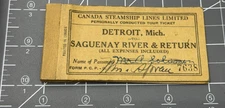 1948 Canada Steamship Lines Tour Ticket Booklet Detroit, MI   Saguenay River