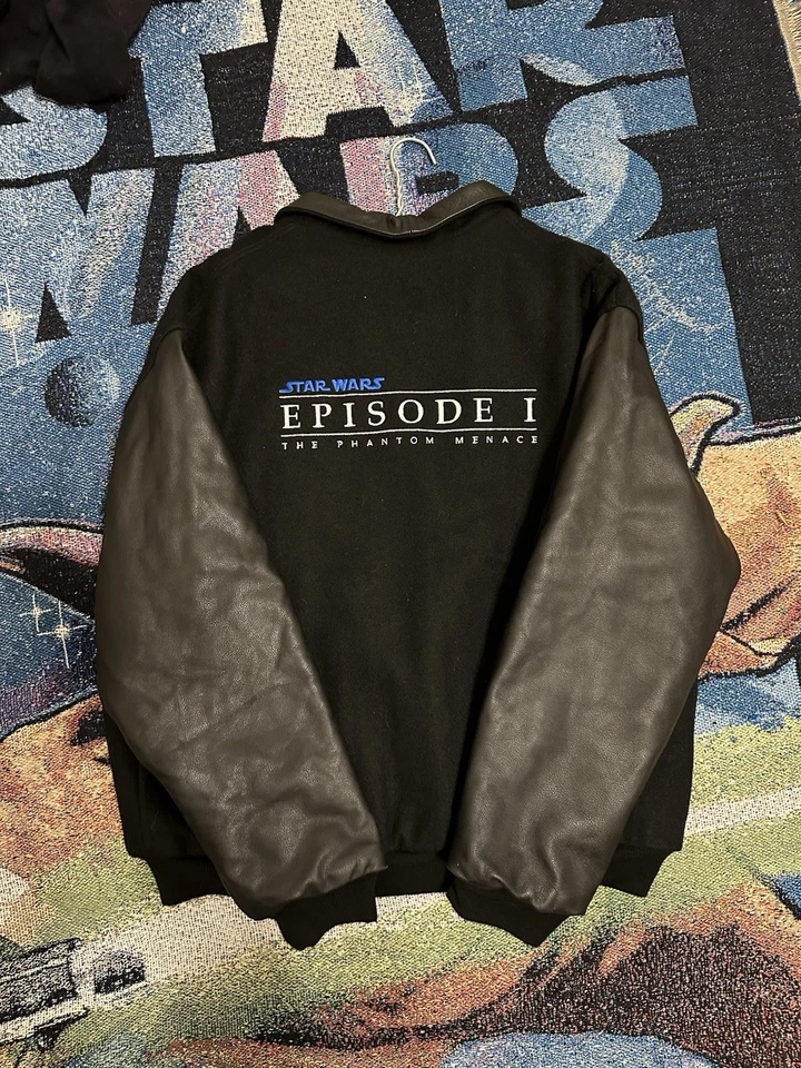 Chaqueta de Cuero De Colección Star Wars ILM VFX CREW Episodio 1 RARA XL Amenaza Fantasma Foto 2 de 4