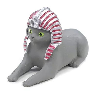 Mini Figure Gray ''Cat Headpiece Figure Cute Cute Cat Pharaoh''