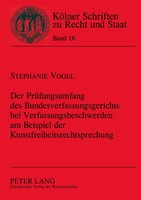 Stephanie Vogel | Der PrüFungsumfang Des Bundesverfassungsgerichts Bei...