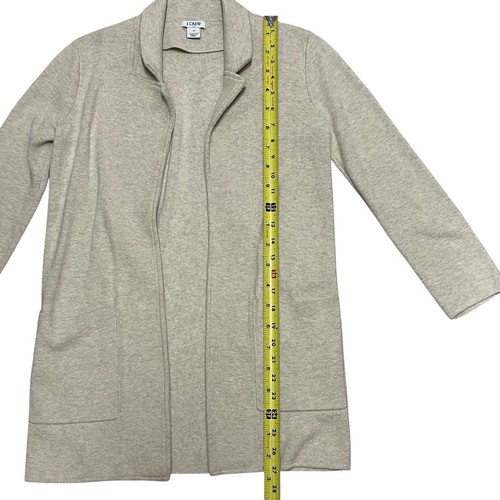 J.Crew Women’s Sweater Blazer Cardigan Jacket Beige Cotton Knit XS Open Front - Picture 8 of 14