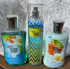 Bath Body Works Capri Seaside Citrus Fragrance Mist Shea Lotion & Shower Gel SET