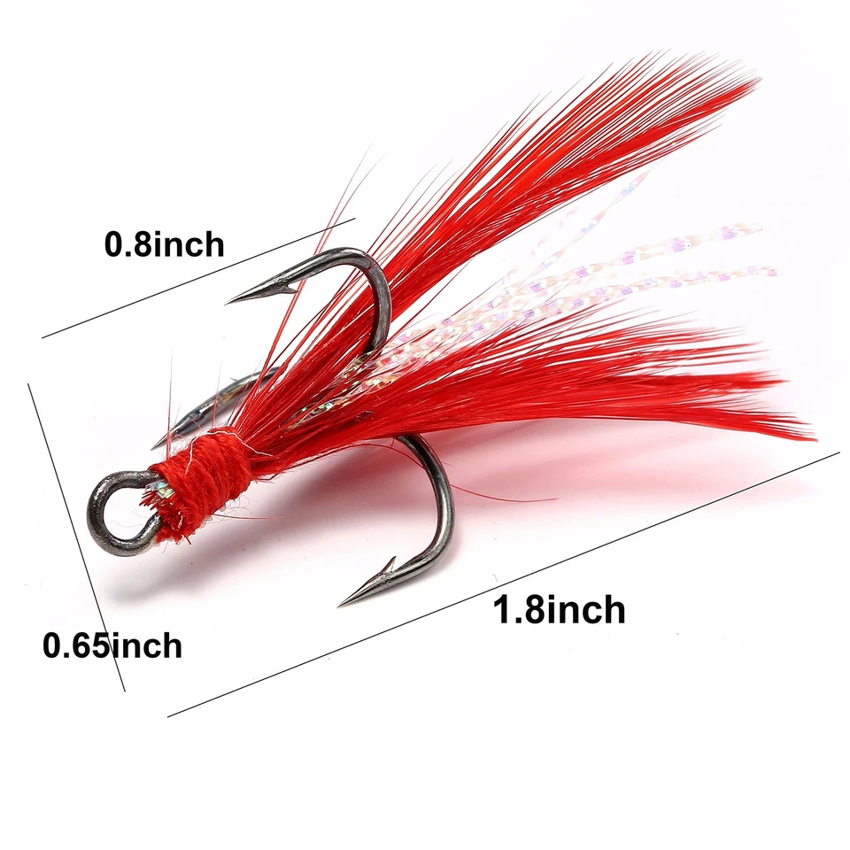 Ganchos agudos redondos de pesca ganchos de níquel negro con peces vestidos con plumas... Foto 4 de 4