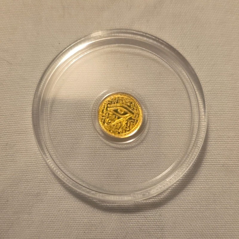 1/500th oz Gold Bullion Coin with Egyptian Design in Protective Capsule