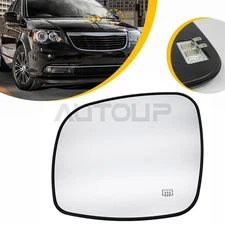 Driver Left Side Exterior Heated Mirror Glass For Dodge Grand Caravan 2008-2019