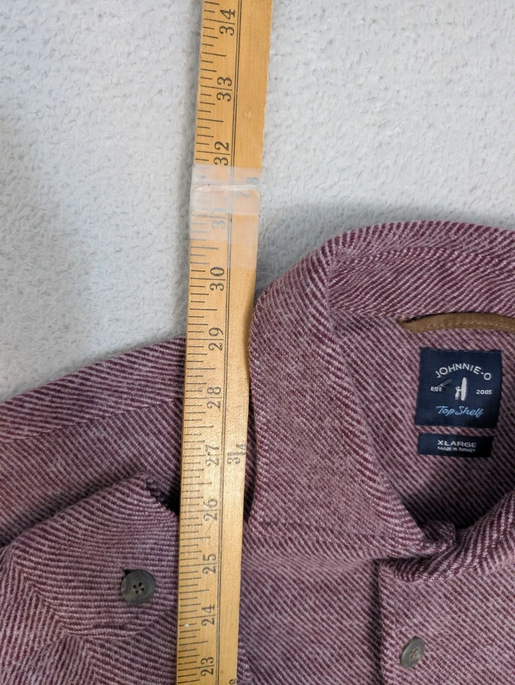 Johnnie-O Top Shelf Stretch Heavyweight Flannel Lodge Shirt Jacket Mens XL $198 - Image 4 of 4