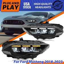 Used Led Headlights For Ford Mustang 2018-2023 Front Lamps Assembly Sequential Used Led Headlights For Ford Mustang 2018-2023 Front Lamps Assembly Sequential