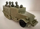 MARX BATTLEGROUND - OLIVE DRAB HALF TRACK w/05 SEATED GI's - VERY GOOD !HTF LOT!