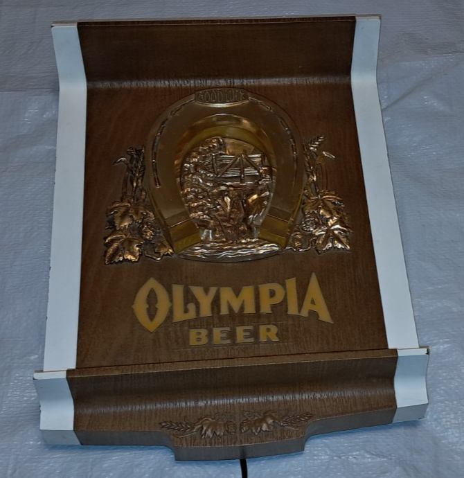 OLYMPIA ベル LOWE イタリア製 50〜60年代 ビンテージ Vintage OLYMPIA Good Luck Horseshoe Lighted Beer Advertising Sign