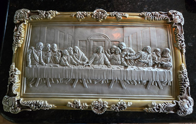 Vintage Last Supper Wall Plaque Very Heavy, Resin, 9-1/2  X 16-1/2 
