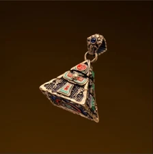 Oracle Pyramid Pendant, Ancient Egypt Jewelry, Eye of Horus Amulet