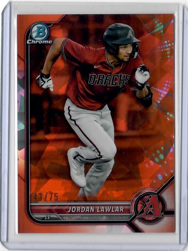 2022 Bowman Chrome Sapphire BCP-235 Jordan Lawlar Orange 43/75 Diamondbacks