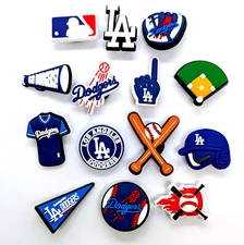 LOS ANGELES DODGERS SHOE CHARMS (14pcs) Baseball Cool Gift Accessories Set Lot