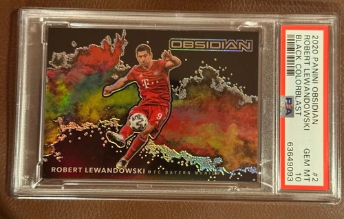 2020-21 Panini Obsidian Black ColorBlast #2 Robert Lewandowski PSA 10 Bayern