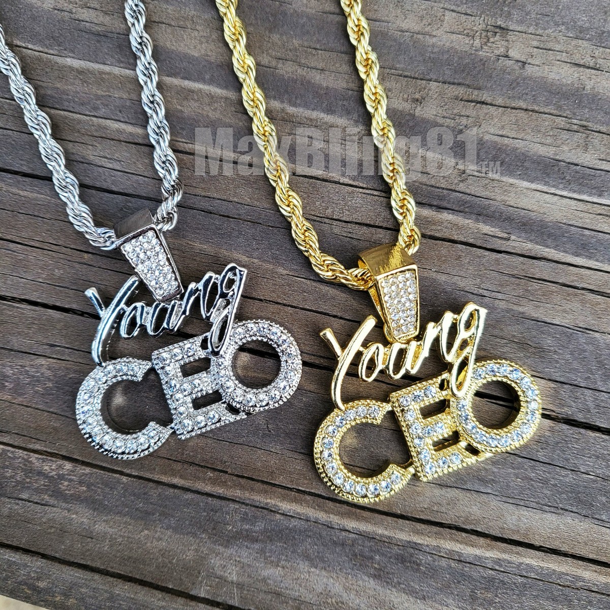 Hip Hop Gold Plated Alloy Iced Cubic Zirconia Young CEO 24 Hip Hop Gold Plated Alloy Iced Cubic Zirconia Young CEO 24