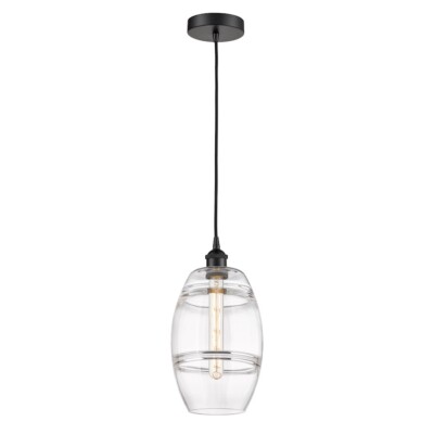 Innovations 616-1P Vaz 1Lt 8'' Cord Mini Pendant, BK/CL - 616-1P-BK-G557-8CL